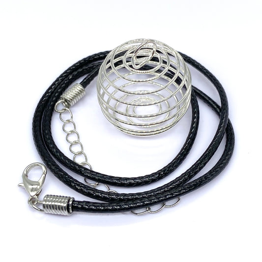 Spiral 🌀 Silver Tumble Cage With Black 18” Cord With Extender Pack - Pick Size