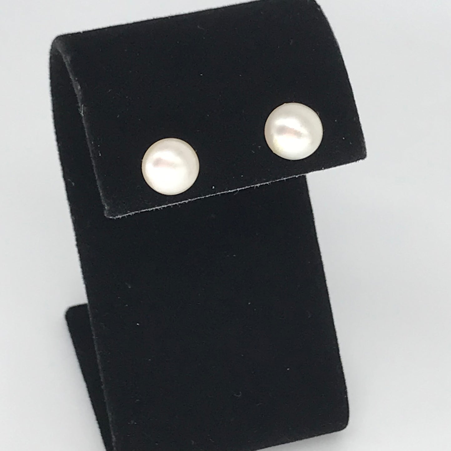 Cream Freshwater Pearl 6mm Button Sterling Silver 925 Studs