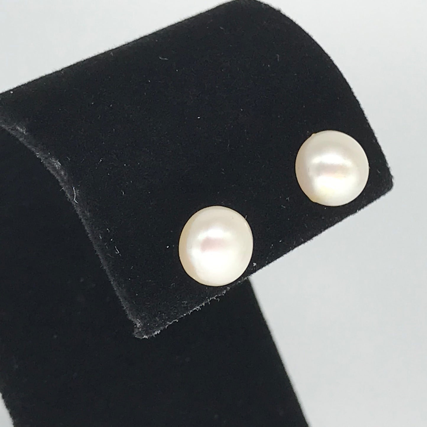 Cream Freshwater Pearl 6mm Button Sterling Silver 925 Studs