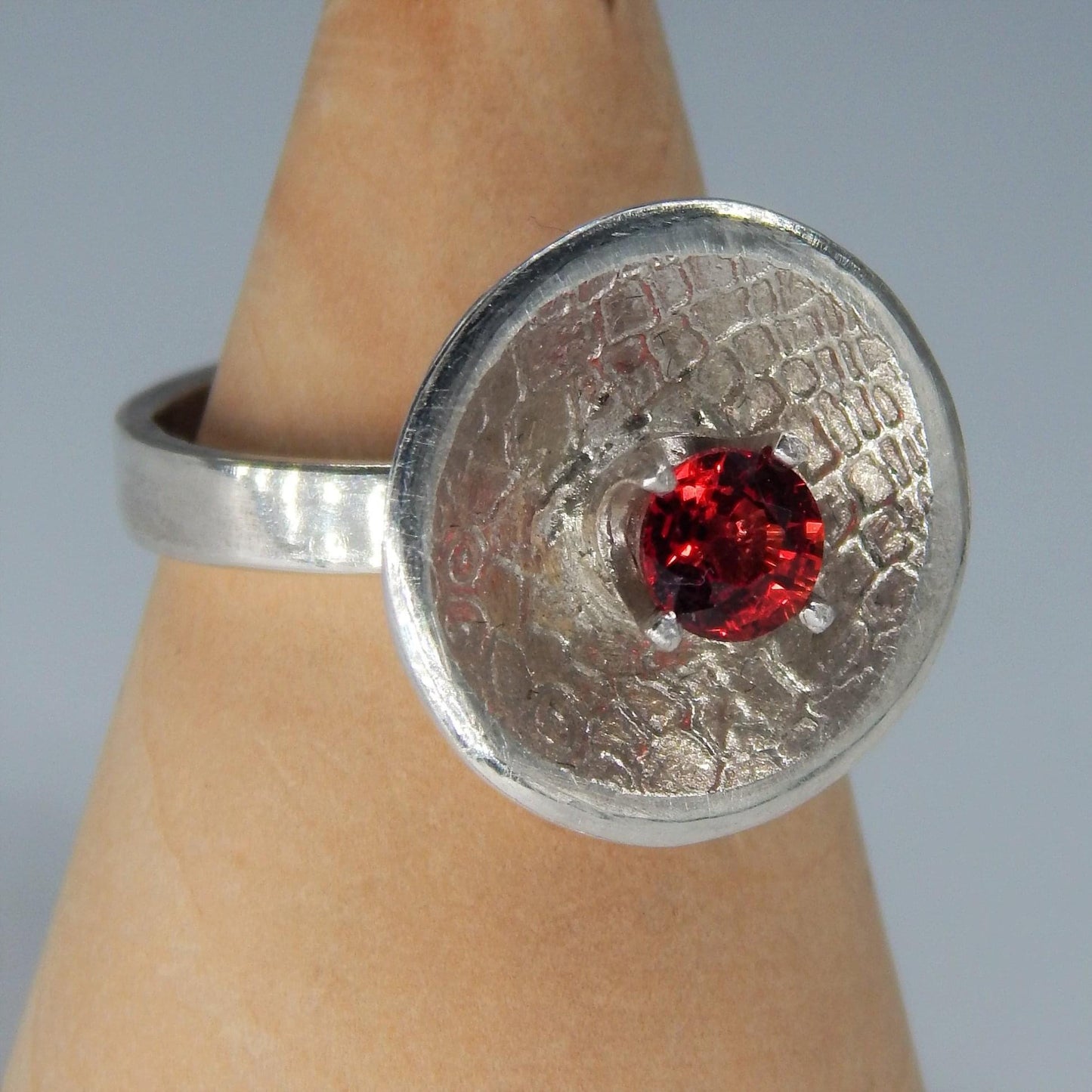 Tanzanian Ruby Fine 999 Silver with 925 Sterling Silver Ring