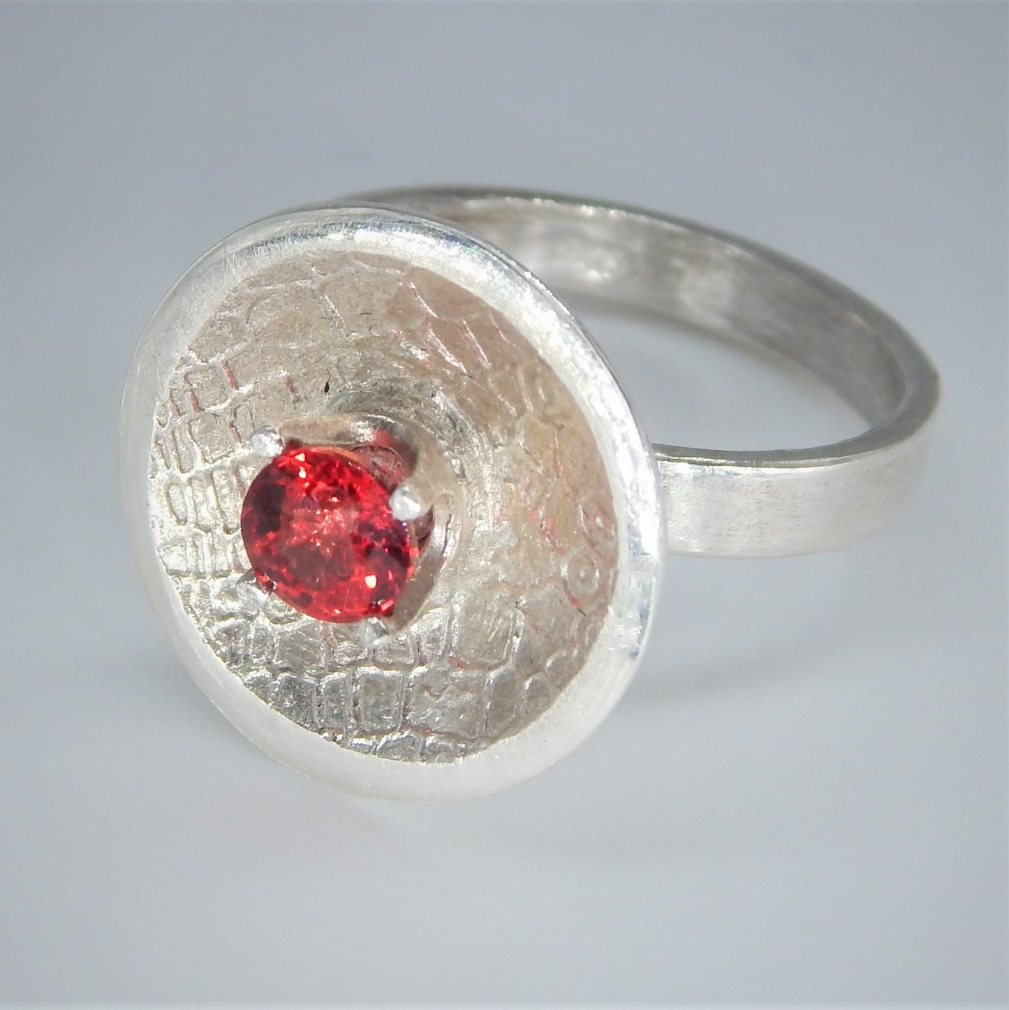 Tanzanian Ruby Fine 999 Silver with 925 Sterling Silver Ring